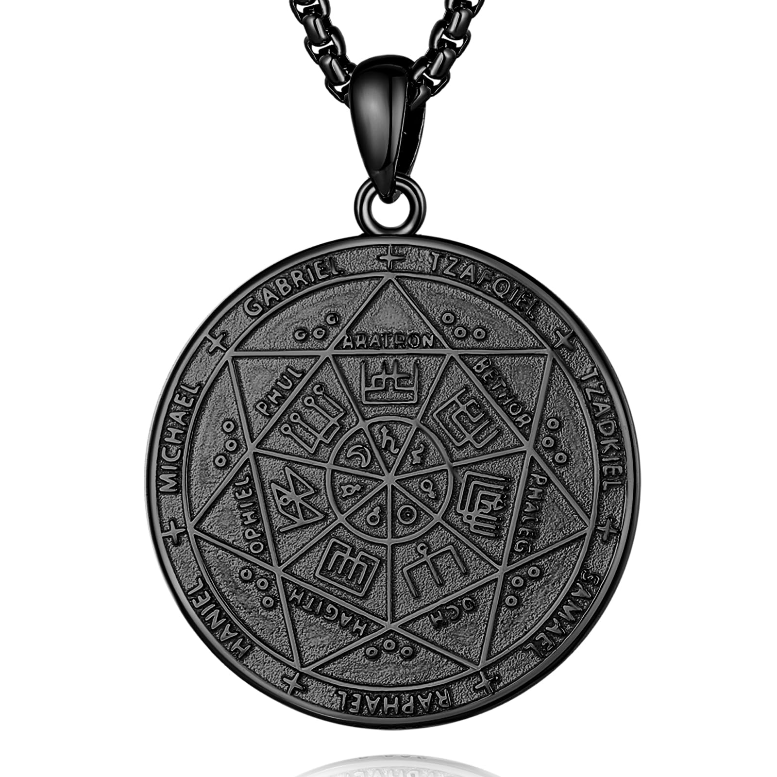 CELESTIA Sello Siete Arcangeles Collar San Miguel Arcangel Colgante Plata de ley 925 Joyería Regalos para Hombres Mujeres