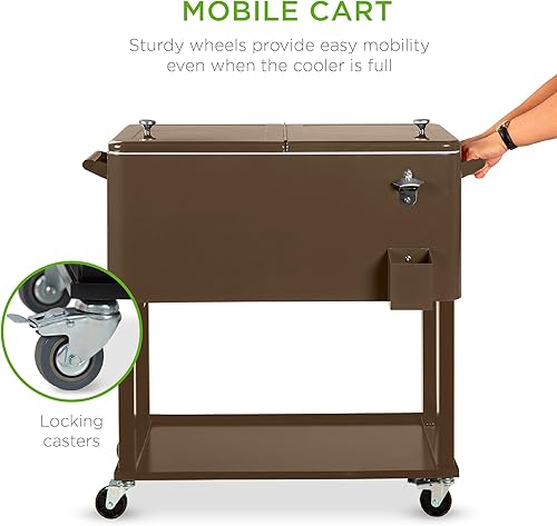 Miniatura 2 de Best Choice Products Carro de acero al aire libre del refrigerador del balanceo de 80
