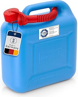 Hünersdorff Bidón para carburante STANDARD 10 L, PEAD Azul, con homologación UN, accesorios rojos