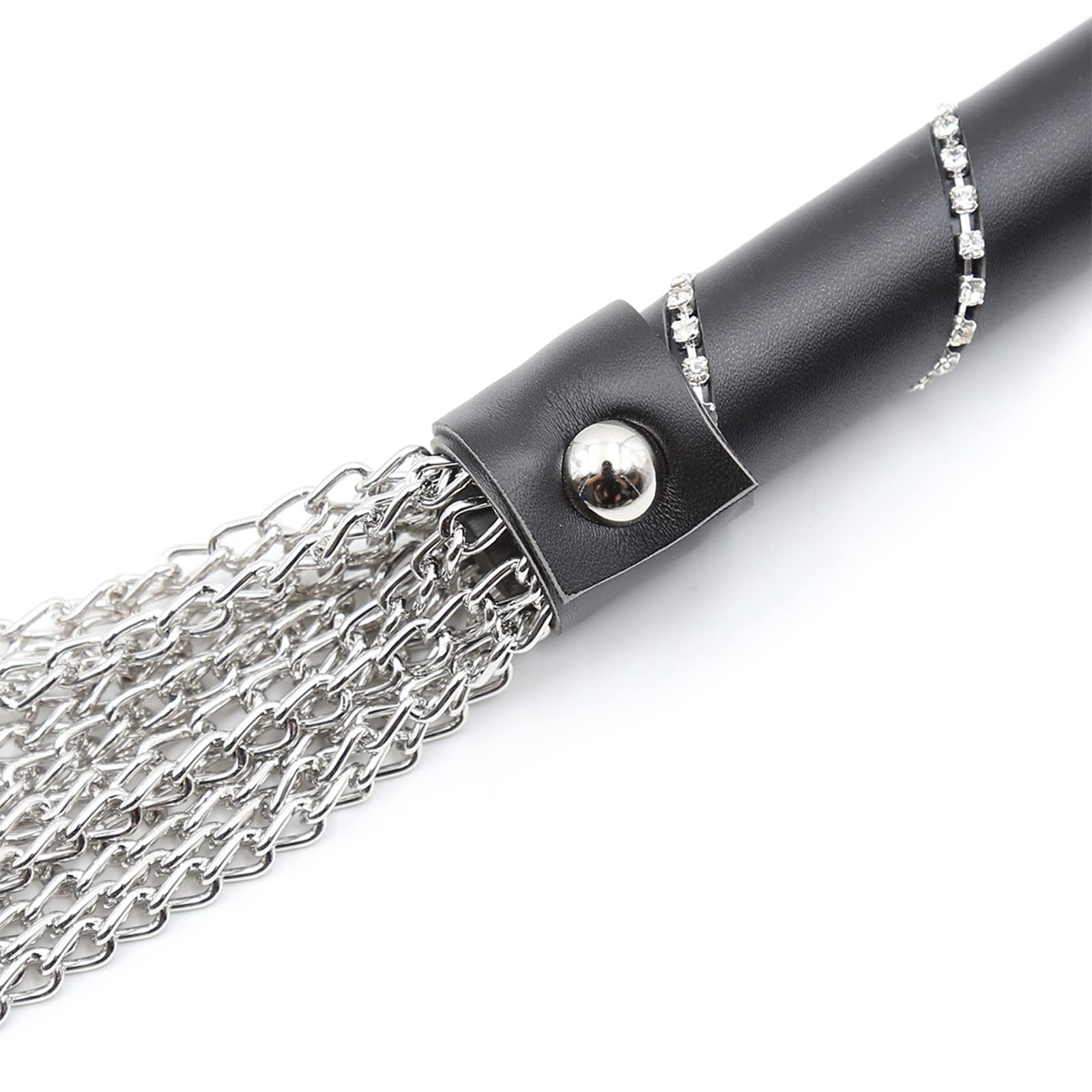Frusta Sesso Frusta Dura Cavallo SM Frusta Toro Sculacciata Frusta da Equitazione Catena di Metallo Manico in Strass Schiavo Erotico Accessori Erotici Coppia Adulta