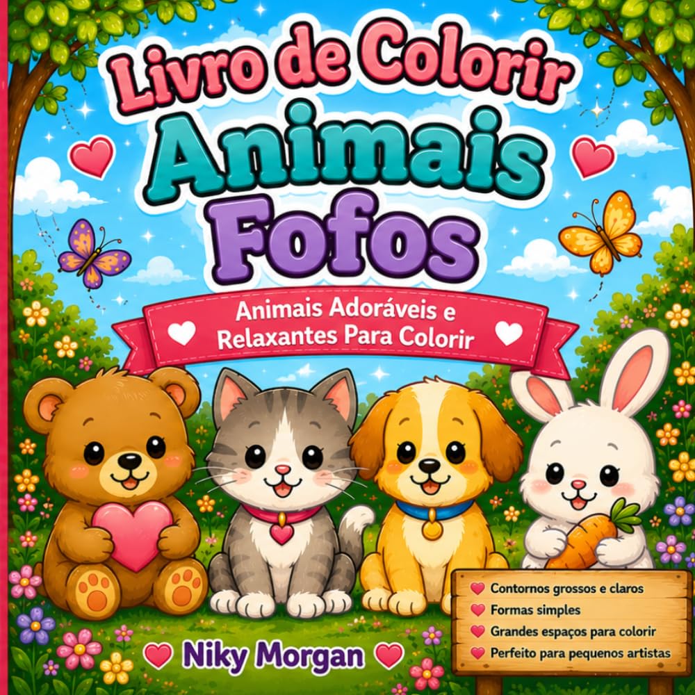 Livro de Colorir Animais Fofos: Animais Adoráveis e Relaxantes Para Colorir (Cozy Coloring Adventures)