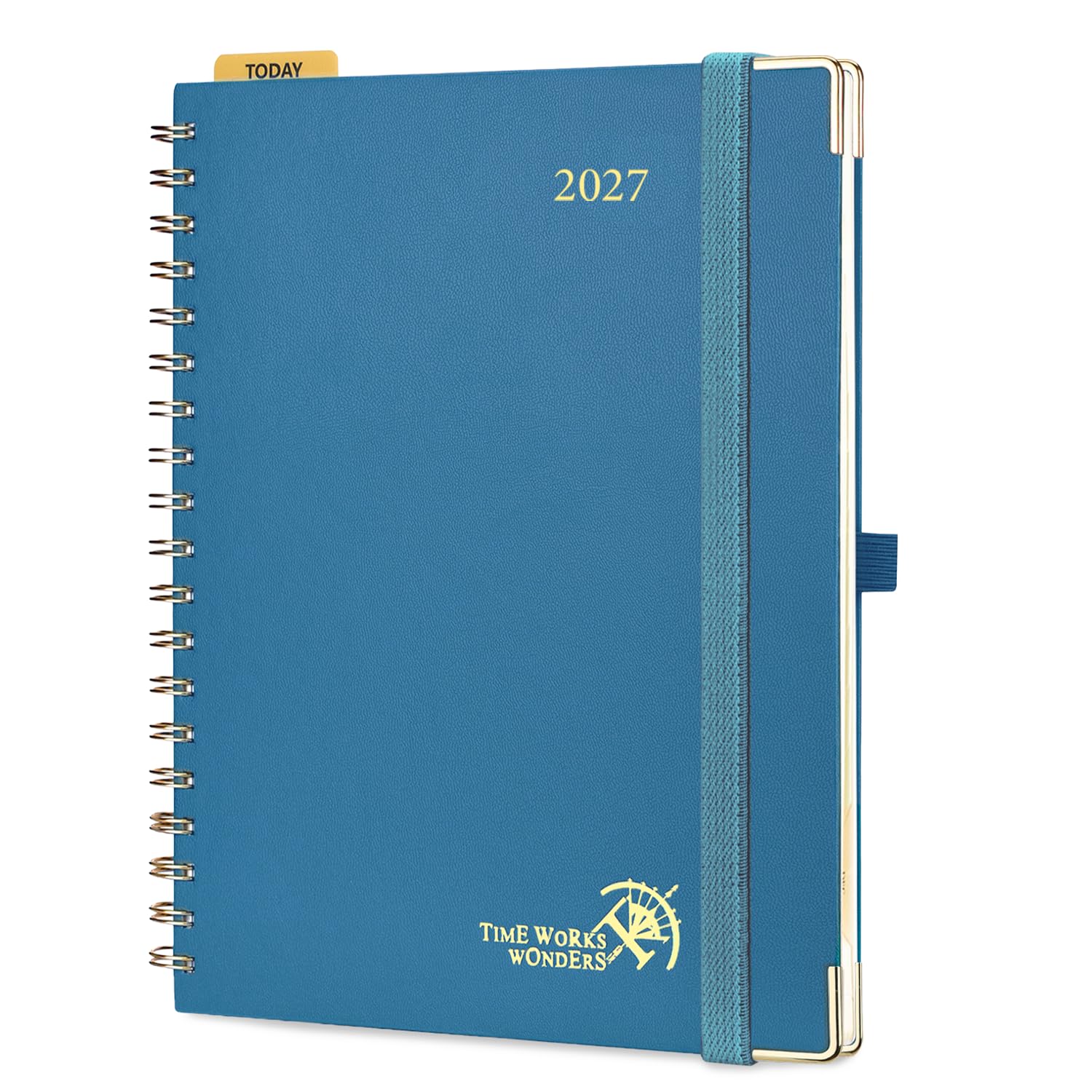 POPRUN 2027 Diary A4 Week To View Golden Spiral Hardcover 27 Weekly Planner โ image 1