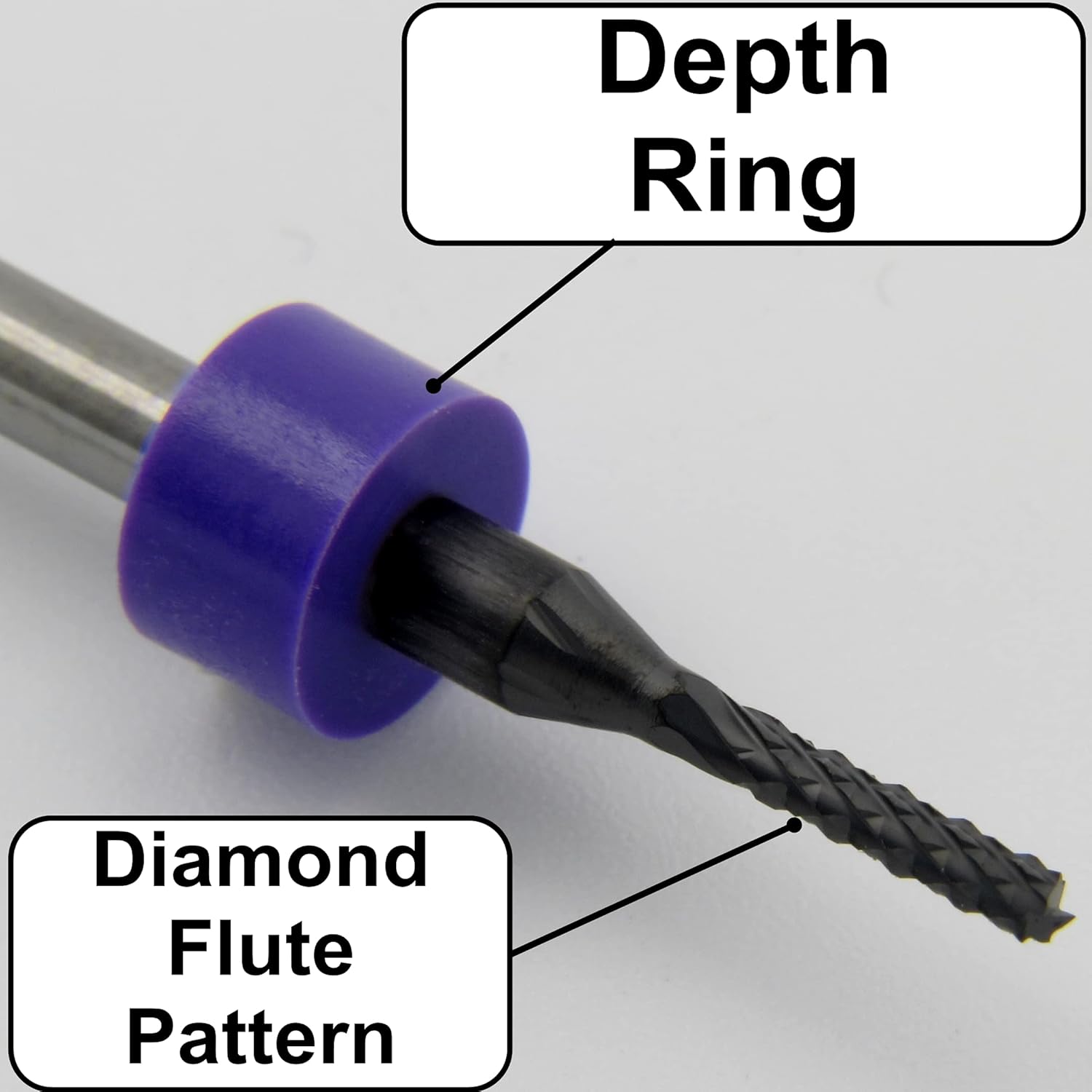 1/16" PCD Diamond Coated Router - Fishtail Tip - for Carbon Fiber, Ceramic, Fr4 G10 End Mill CNC