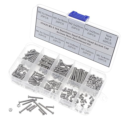 Miniatura 2 de Metric M2.5 304 - Kit surtido de tornillos y tuercas de cabeza de botón de acero inoxidable