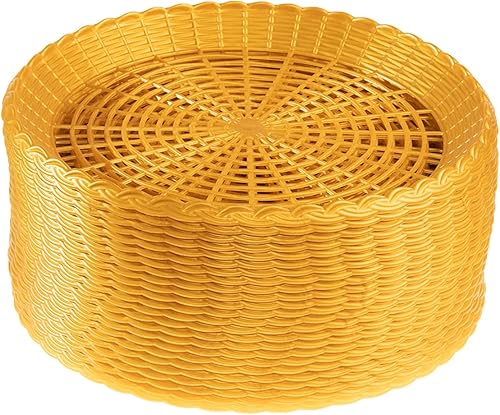 Miniatura 2 de Paquete de 24 soportes de plástico reutilizables para platos de papel tejido, resistente, color dorado