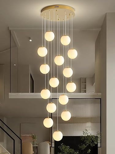 Miniatura 10 de Lámpara Colgante de Globo de Vidrio de 6 Luces Moderna Candelabro de Globo de Vidrio Gris Humo Grandes Candelabros para Techos Altos Entrada Luz