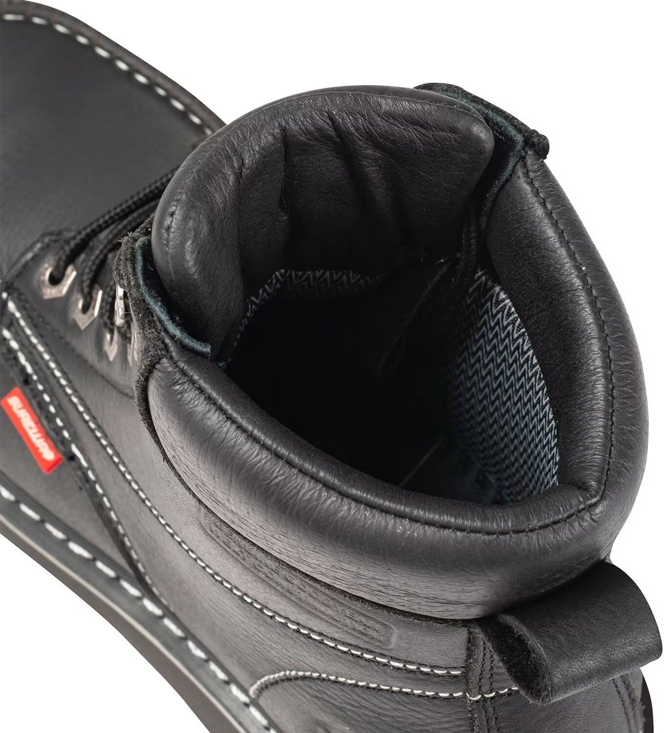 SUREWAY 6” Mens Heavy Duty Steel/Composite/Soft Toe Work Boots for Men,Comfortable & Durable,Goodyear Welt,Full Grain Leather,Oil/Slip Resistant,Wedge Moc Toe Industrial Construction Boots/Shoes - Image 3