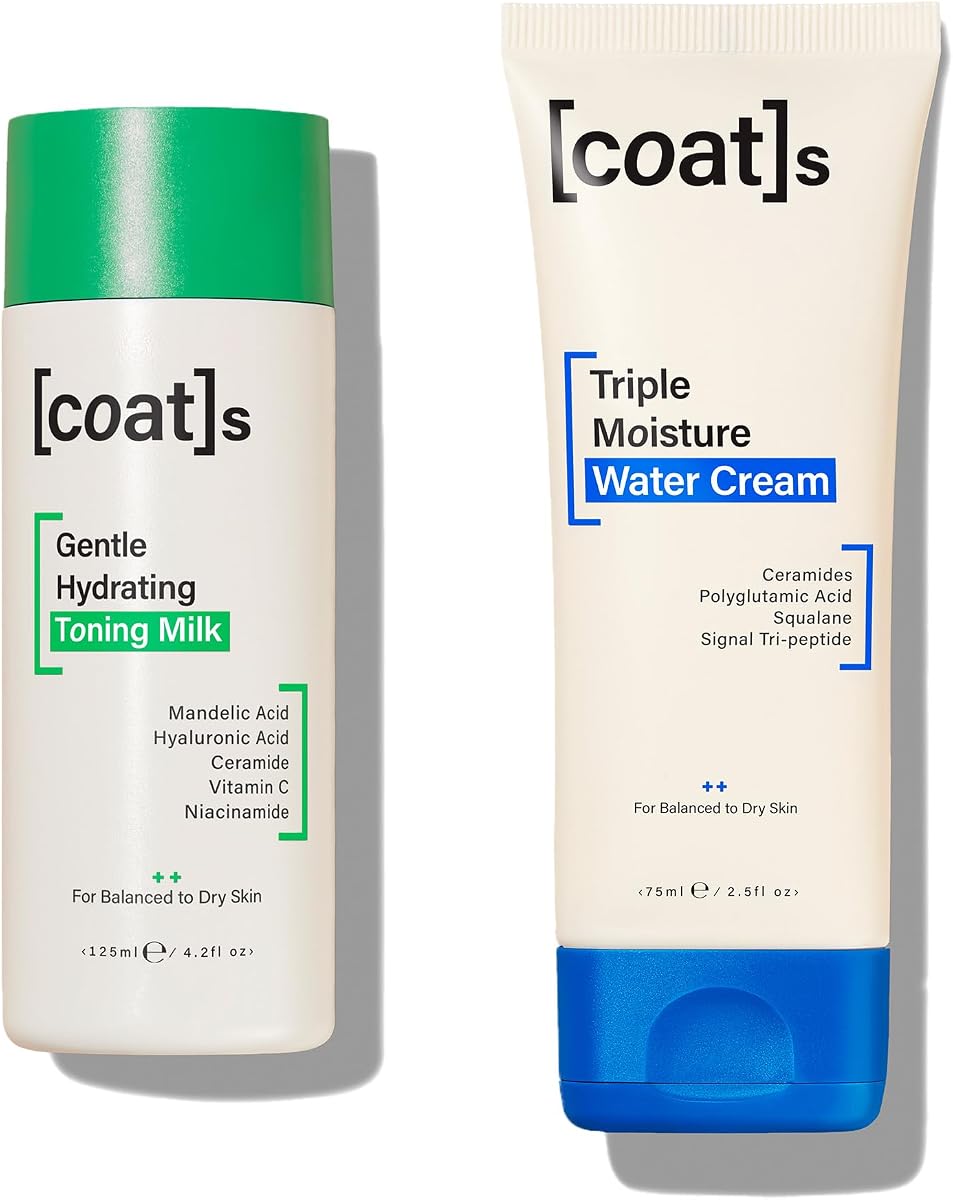 Coats Healthy Skin Heroes – Hydrating Toning Milk 4.2 oz & Triple Moisture Water Cream 2.5 oz – All-Day Hydration for Smooth, Dewy & Plump Skin