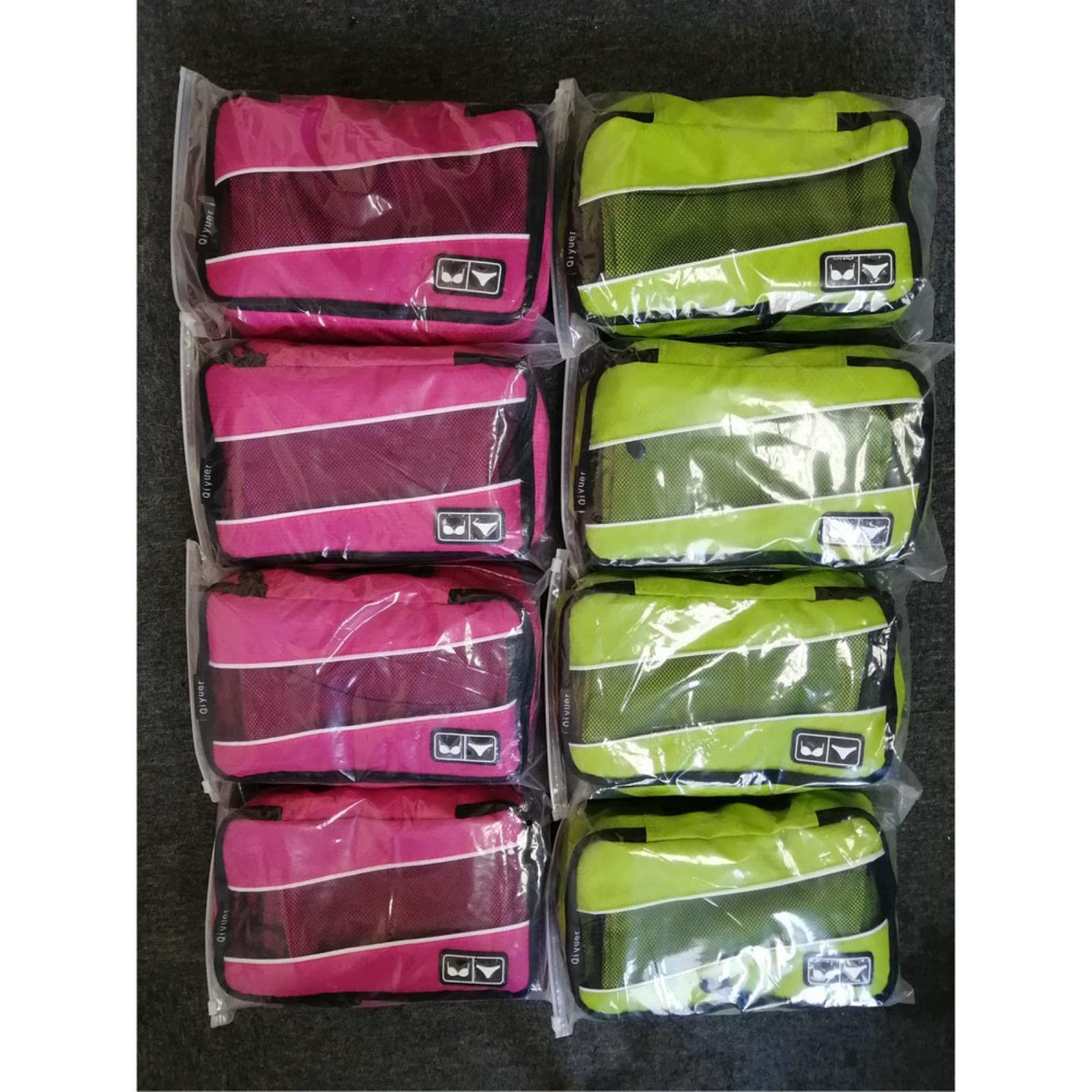 4-częściowy zestaw Organizer do walizki Kostka do pakowania podróżnego Nylon Oddychający Mężczyźni Kobiety Organizator bagażu Zestaw kostek-4 sztuki Róża (4 sztuki Róża L, M)