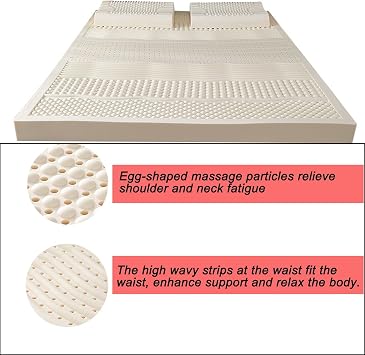 100% Natural Latex Mattress,Washable Natural Latex Mattress Imported Natural Rubber Pure Mattress,Honeycomb Pore Ventilation,10cm,150x200cm