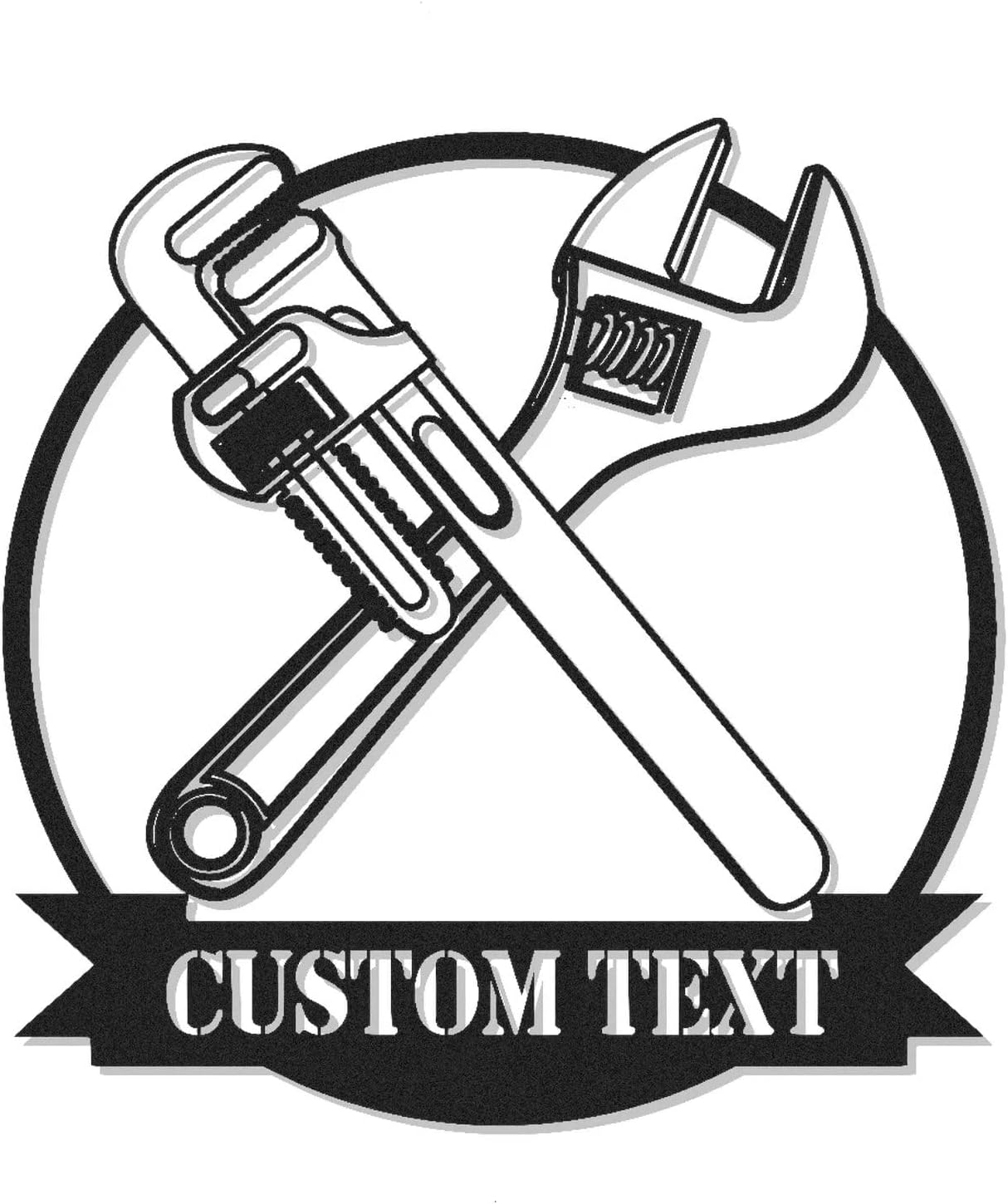 Custom Wrench and Pipe Wrench Led Light Metal Wall Art Gift for Mechanics Garage Workshop Decor