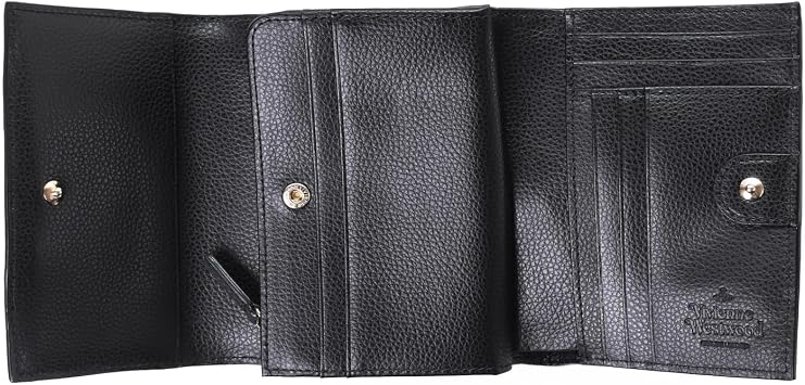 Vivienne Westwood Wallet Tri-fold Ladies EXECUTIVE with Zipper Tri-fold Wallet 13-20-951122-00 Gift Present with Shop Bag Parallel Import, Black