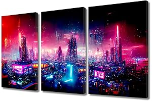 Cyberpunk 2077 City Canvas Poster