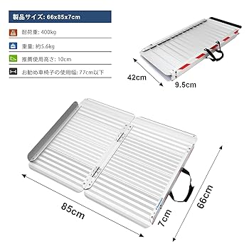 Amazon | Ruedamann アルミスロープ 長さ66cm*幅85cm 耐荷重
