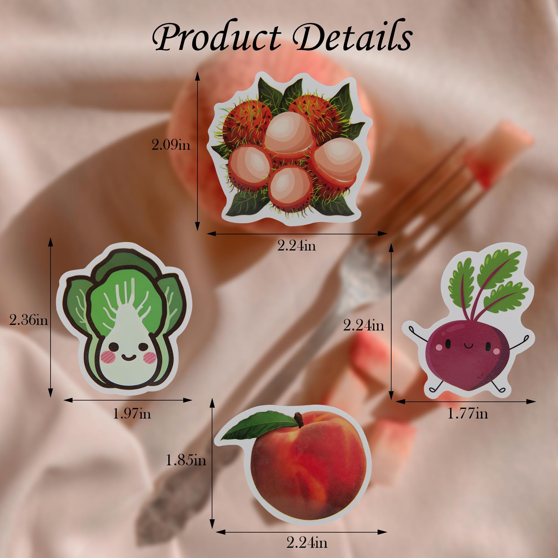 Snapklik.com : 240Pcs Fruit Stickers Vegetables Sticker Cute Fruit ...