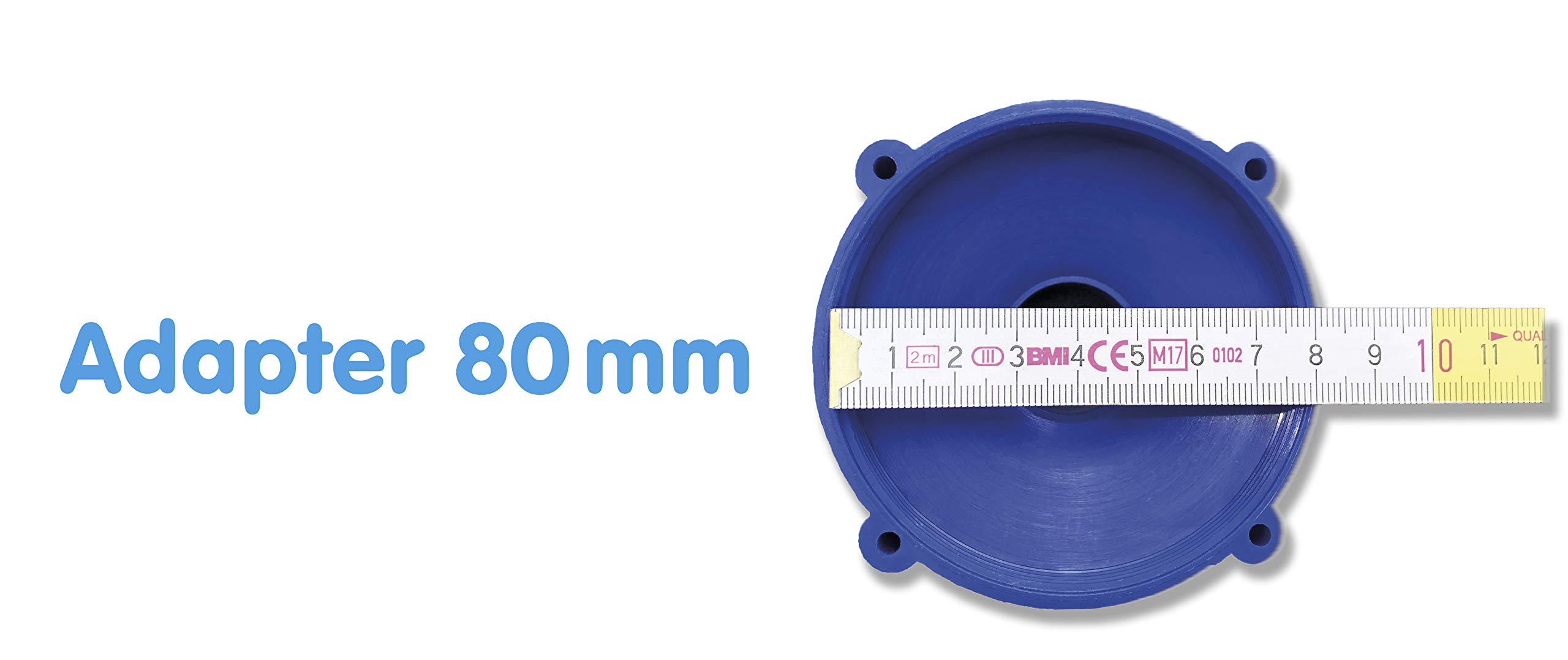 2020-80 adapter do odkurzacza podłogowego, przyłącze śrubowe 80 mm na przyłącze węża 32 mm, niebieski