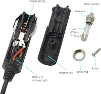 GINTOOYUN 12V-24V Szivargyújtó Hosszabbító Kábel LED Jelzéssel - 3m Autós Tápkábel 5.5x2.1mm DC Csatlakozóval, 10A Biztosítékkal 4
