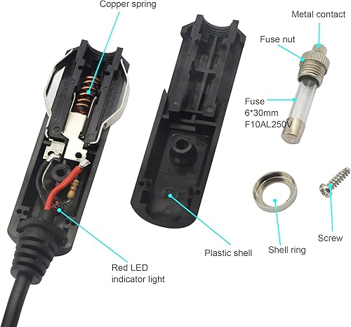 Miniatura 4 de Cable adaptador de fuente de alimentación de 12 V 24 V CC 0.217 in x 0.083 in para encendedor de cigarrillos de coche con LED para automóvil,