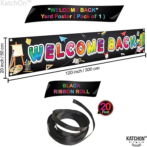 Miniatura 4 de KatchOn, Cartel de bienvenida de regreso a la escuela, Xtralarge, 120 x 20 pulgadas, letrero de regreso a la escuela, decoración de aula, letrero