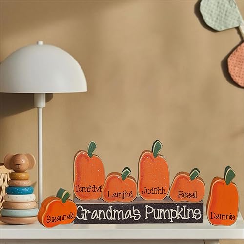 Miniatura 2 de Juego de letreros personalizados de bloques de calabaza con chispeantes para Halloween, bandeja escalonada, decoración de chimenea, regalo familiar