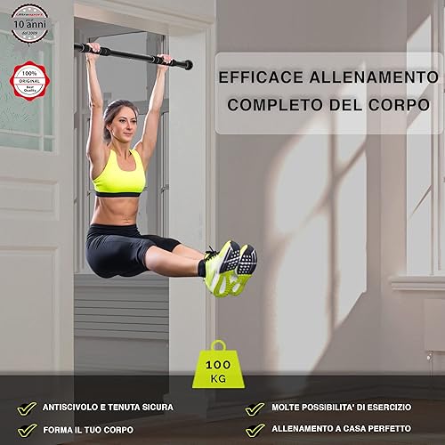 Miniatura 7 de Ultrasport Barra de dominadas de 2 vías, ajustable individualmente a puertas con un ancho de 24.8-36.6 inbarra de dominadas hecha de acero