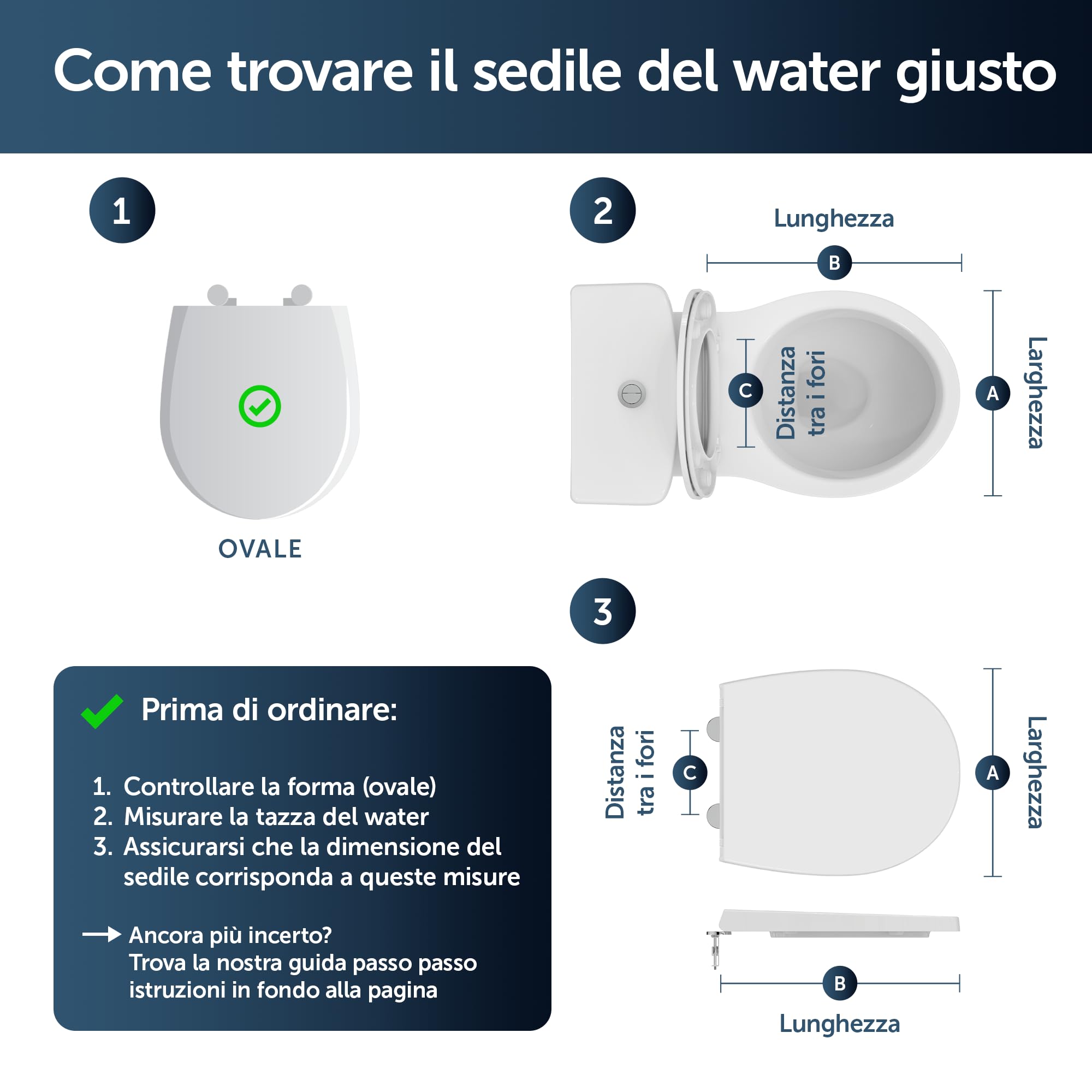 Ideal Standard Tirso Sedile WC universale con meccanismo di chiusura ammortizzata, sedile WC ovale rimovibile per una facile pulizia, antibatterico - Bianco (365x425 mm)