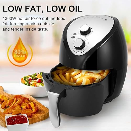 Miniatura 4 de Freidora de aire caliente de 4 litros con cesta de cocina antiadherente extraíble, horno compacto, sin aceite, parrilla de freidora de aire