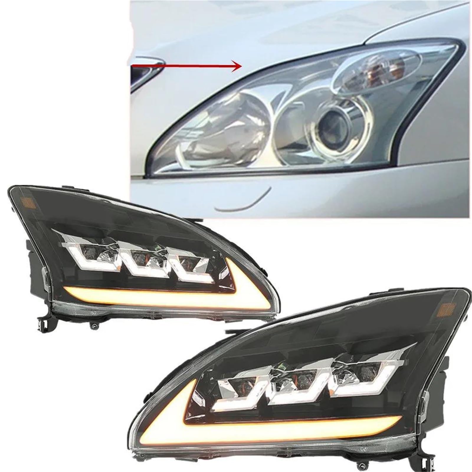 Migliora la sicurezza della guida notturna Anteriore DRL Luci Di Segnalazione Assemblaggio Auto Testa Della Lampada Accessori Per Lexus RX 2003 2004 2005 2006 2007 2008 RX350 RX300