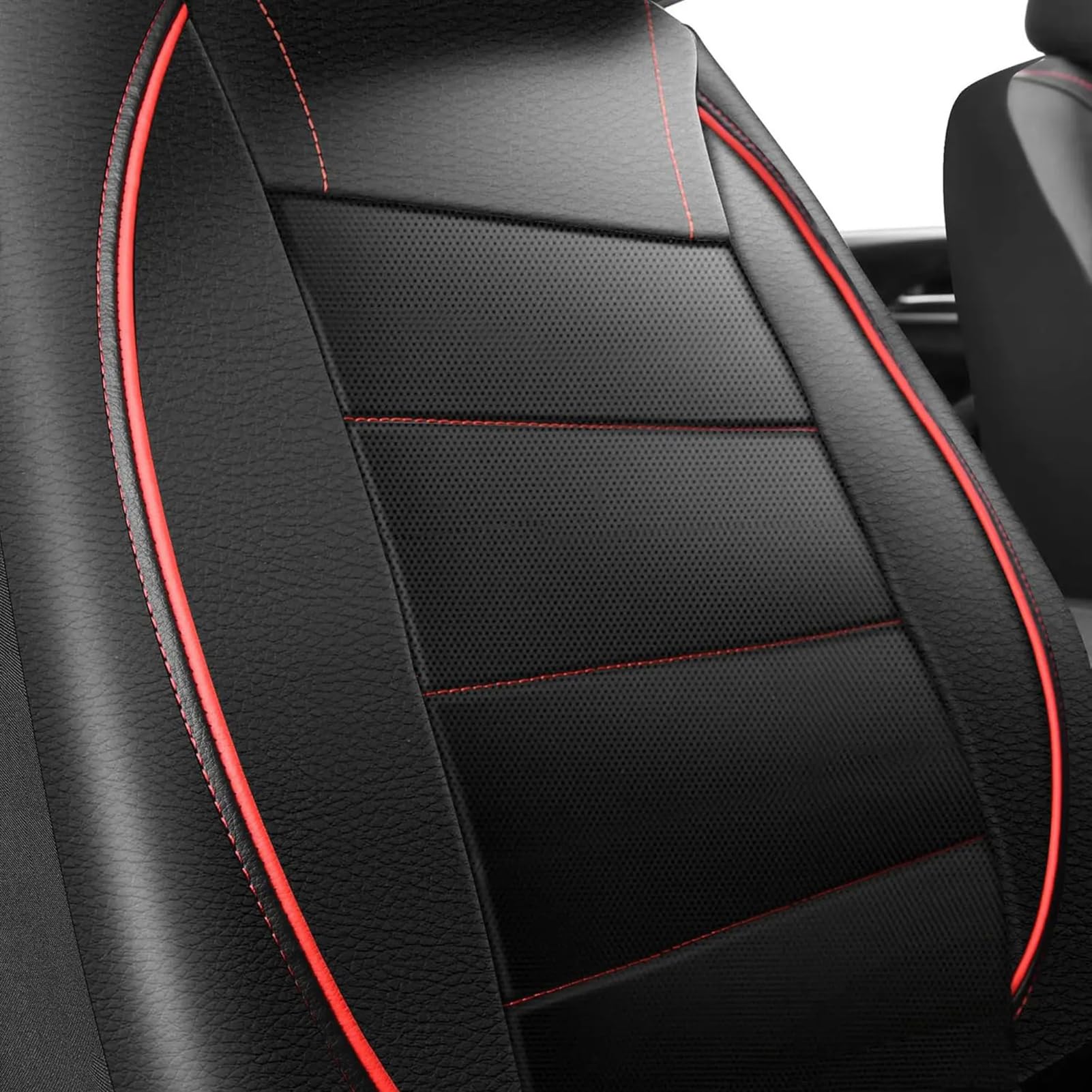 Pokrowce na siedzenia samochodowe ze skóry PU do Ford Puma SUV 2019 2020 2021 2022 2023 2024-, wodoodporne, antypoślizgowe i oddychające, czarne