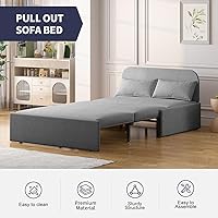 Vista 8 de Sofá cama individual, moderno sofá cama extraíble con cojines y almohadas, sofás cama de lino, sofás cama convertibles, sofás cama plegables, sofá