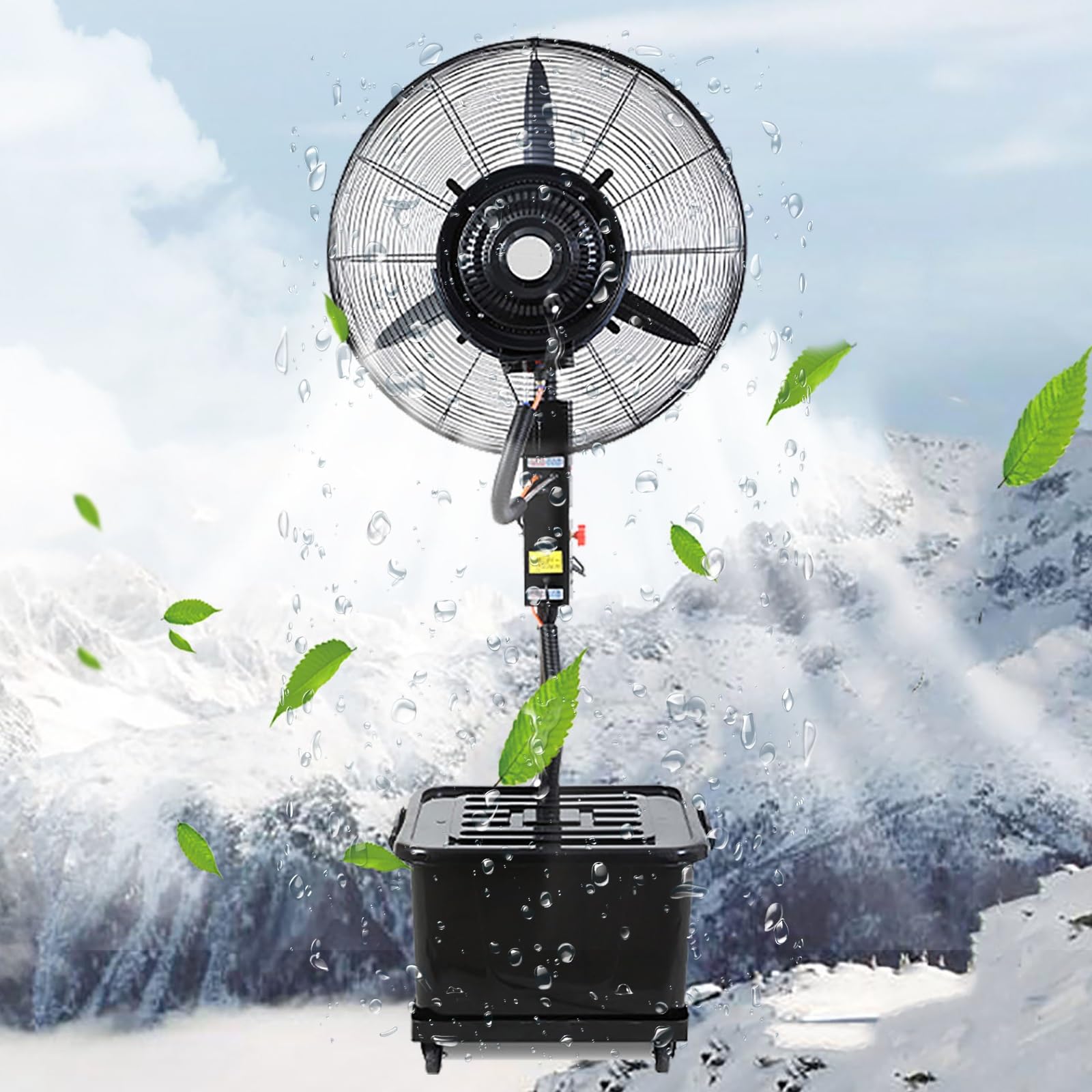 JKJZSALJ Pedestal Fansoutdoor Oscillating Misting Fan,Commercial Industrial Floor Fan With 42L Water Tank,Adjustable Height Pedestal Fan,Spray Fan For Backyards,Patios And Mor
