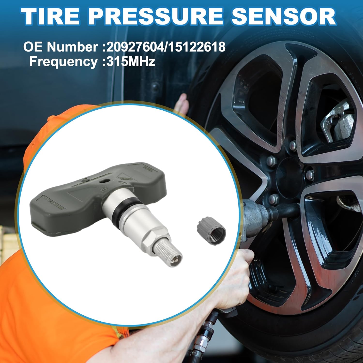 4Pcs Tire Pressure Sensor No.20927604/15122618 Tire Pressure Monitoring Sensor for Hummer H3 2006-2010