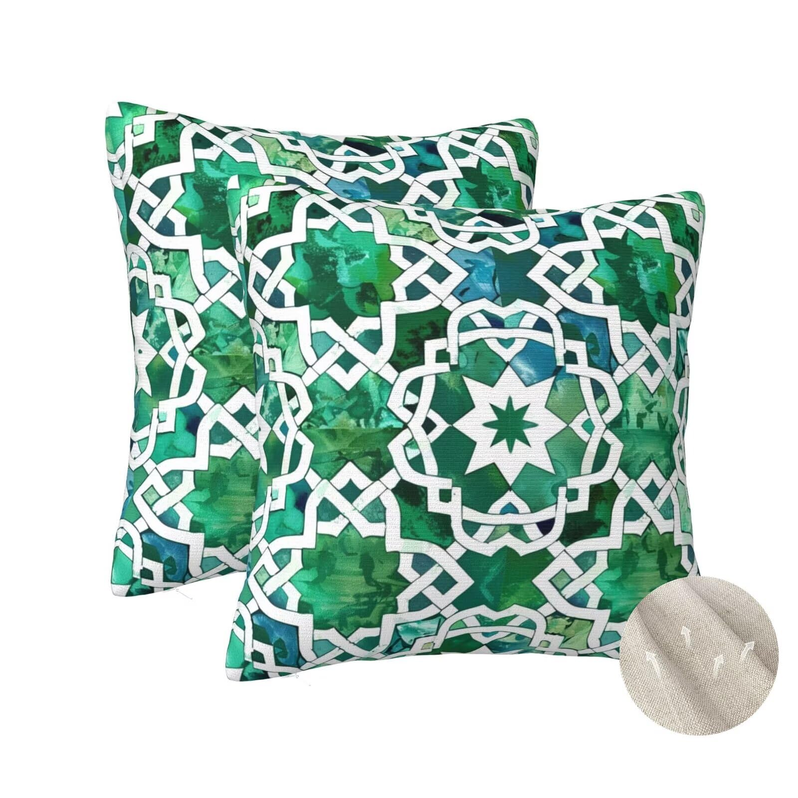 Housses de coussin 60x60 cm gris vert lot de 2 idée cadeaux maison
