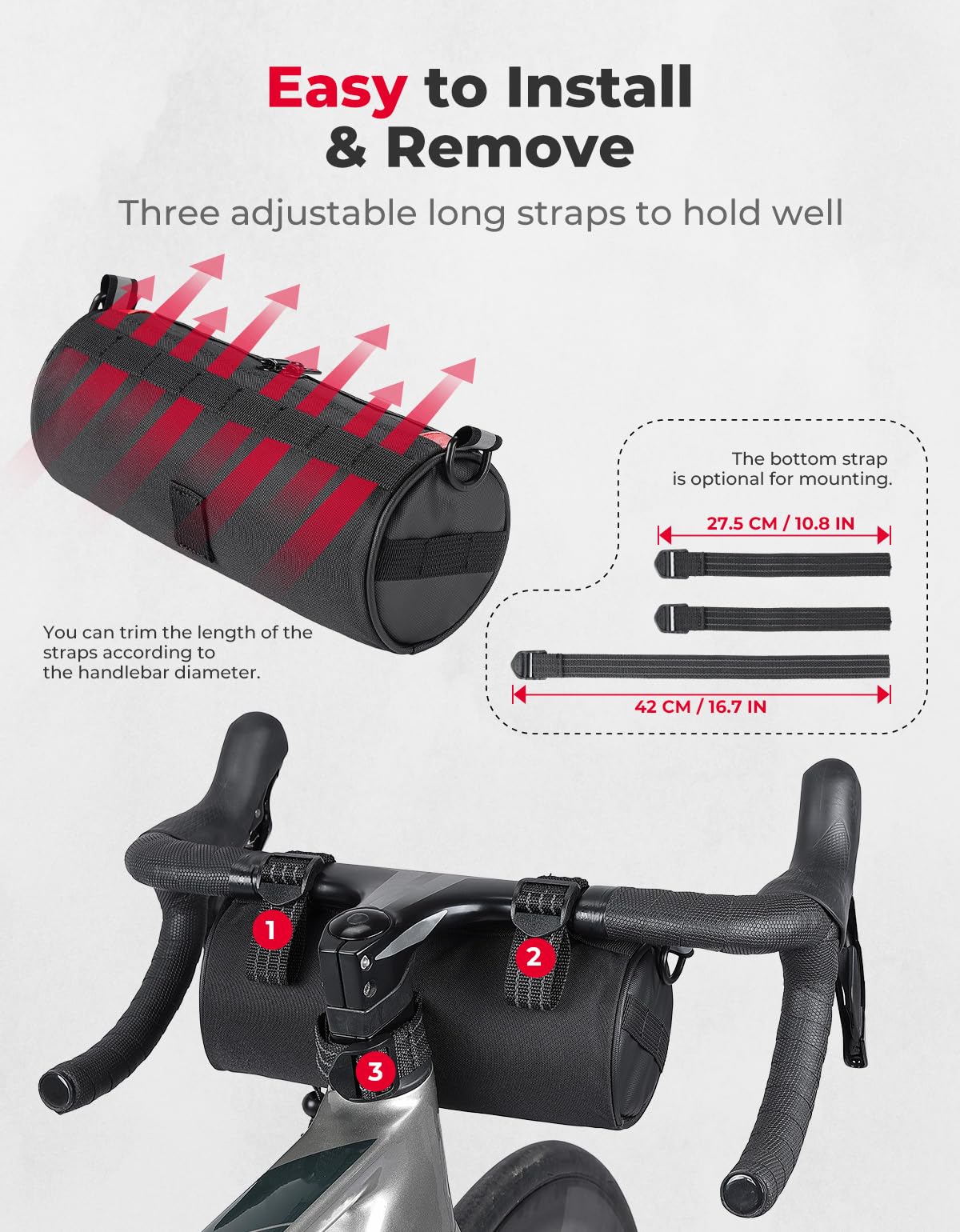 KEMIMOTO Motorfietstas 45-55L, waterdichte achtertas voor motorfietsen, grote capaciteit, uitbreidbare zadeltas, bagagedragertas met regenhoes, eenvoudige montage, zwart