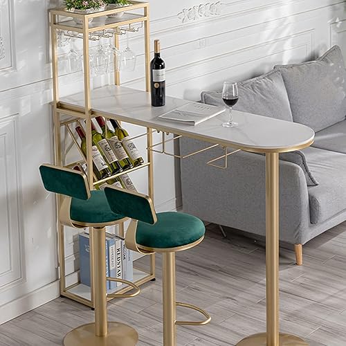 Miniatura 5 de HONGFEISHANGMAO - Mesas de bar mesa de bar sala de estar armario de vino pequeño apartamento mesa alta y silla contra la pared mesa de bar gabinetes