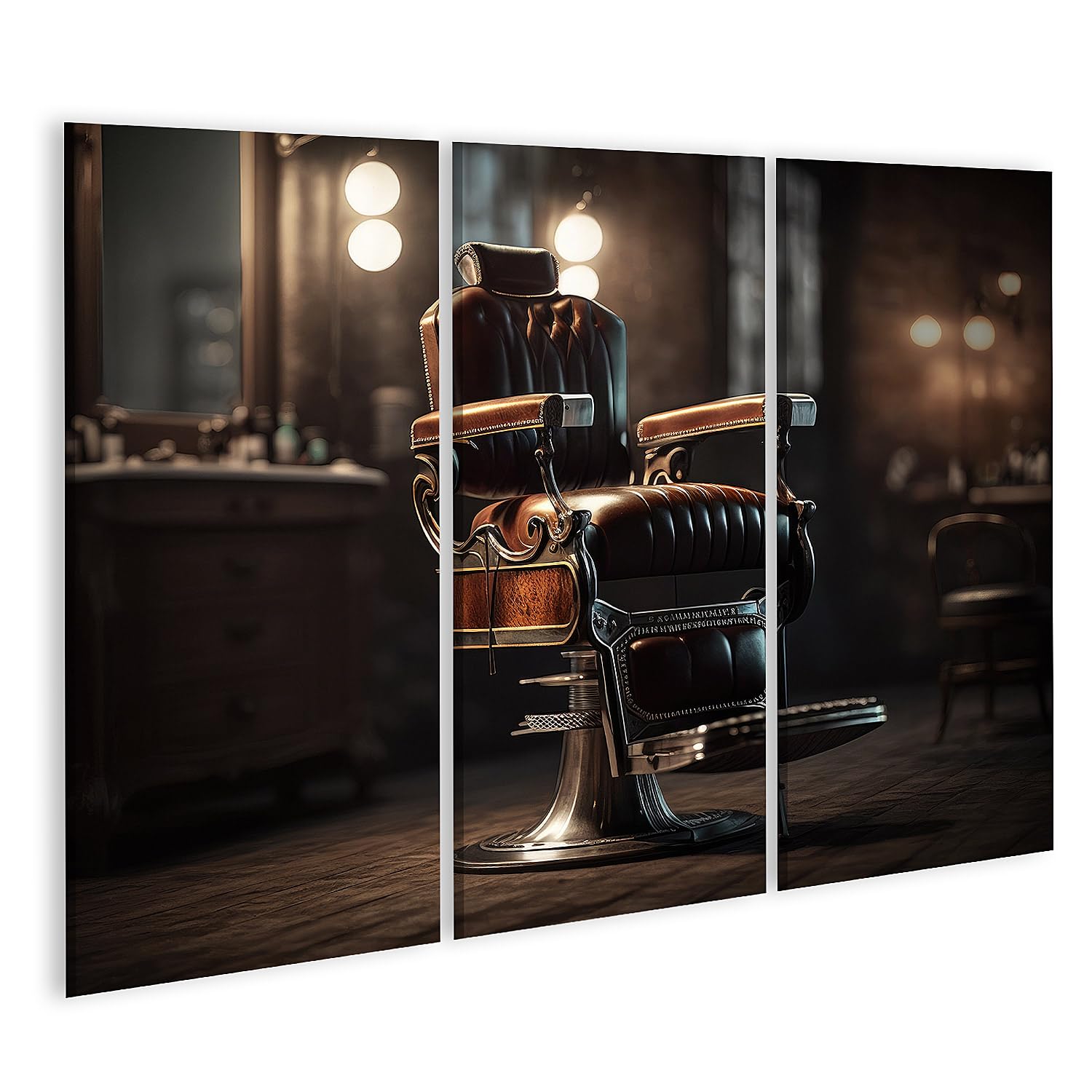 islandburner Prime Bild auf Leinwand Trendiger Friseurstuhl Modern Gentleman Barber Shop Bilder Wandbilder Poster