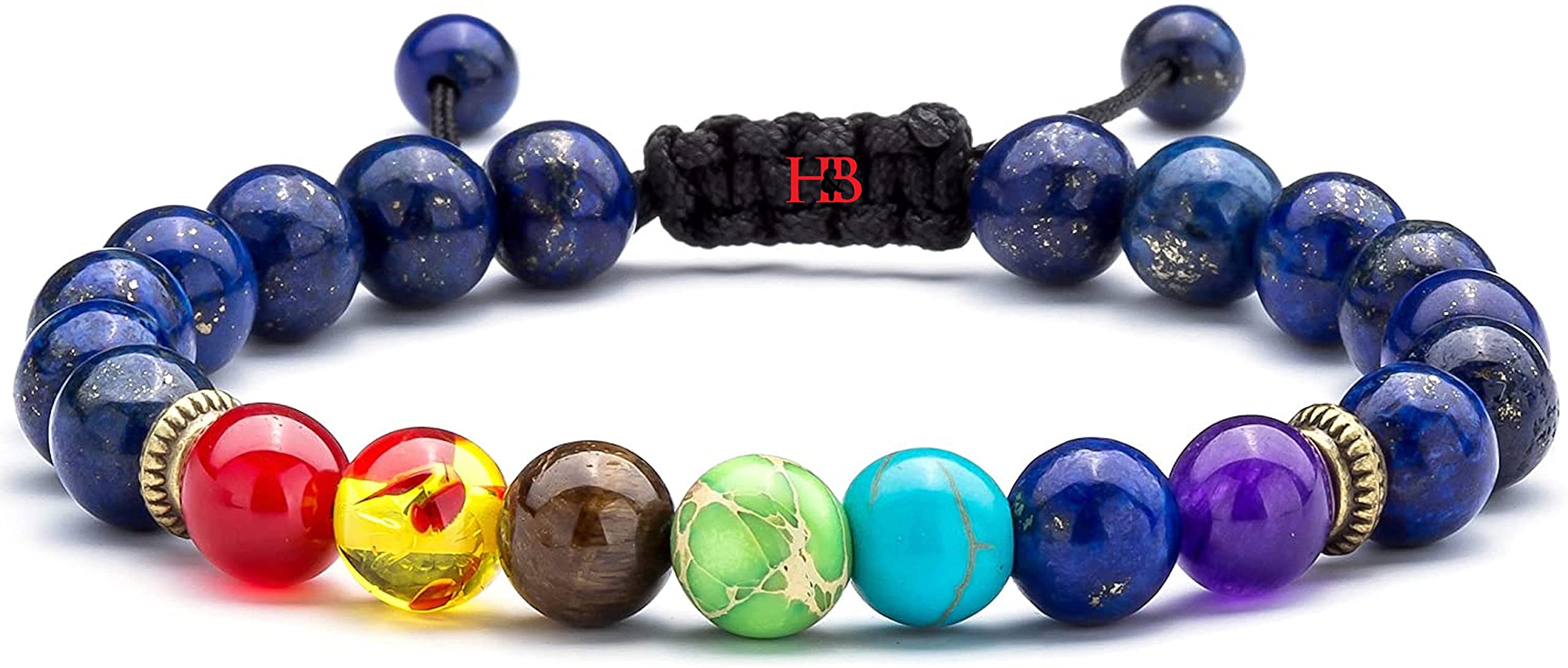 Hot And Bold 7 Chakra Lapis Lazuli Crystal Natural Gem Stones Healing Power Lucky Triple Protection Bracelet For Unisex Adult (B099JMWZSR) Amazon Price History, Amazon Price Tracker