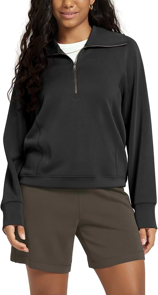 ODODOS Modal Soft Half-Zip Sweatshirts for Women Long Sleeve Relaxed Fit Collared Pullover Top product image