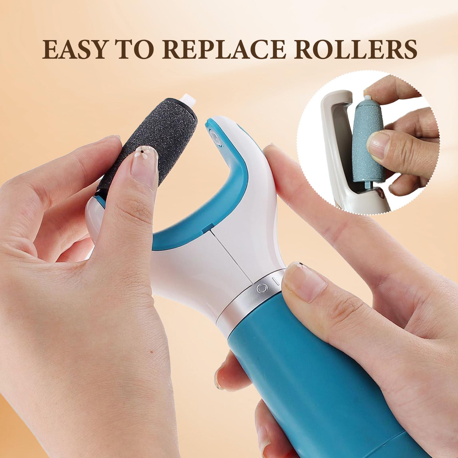 12 Piezas Repuesto para Eliminar Callos Compatible con Scholl,Rollos de Repuesto Compatible con Scholl Velvet Smooth, Kit de Cuidado Pies para Eliminación Costras y Pedicura