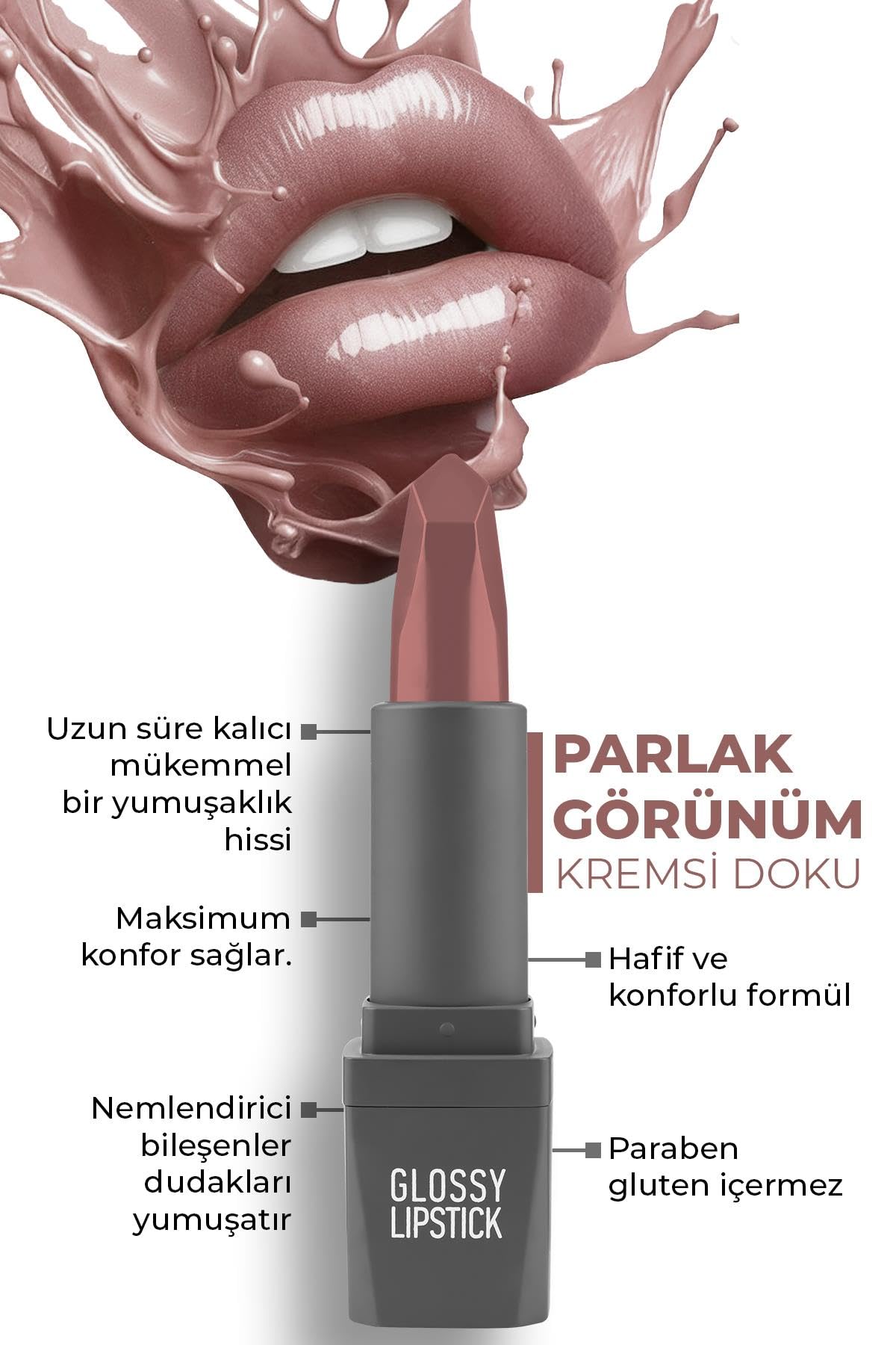 ALIX AVIEN Yoğun Renk Veren Uzun Süre Kalıcı Nemlendirici Kadifemsi Mat Ruj - Matte Lipstick 419 Berry Basket (4 paketi)