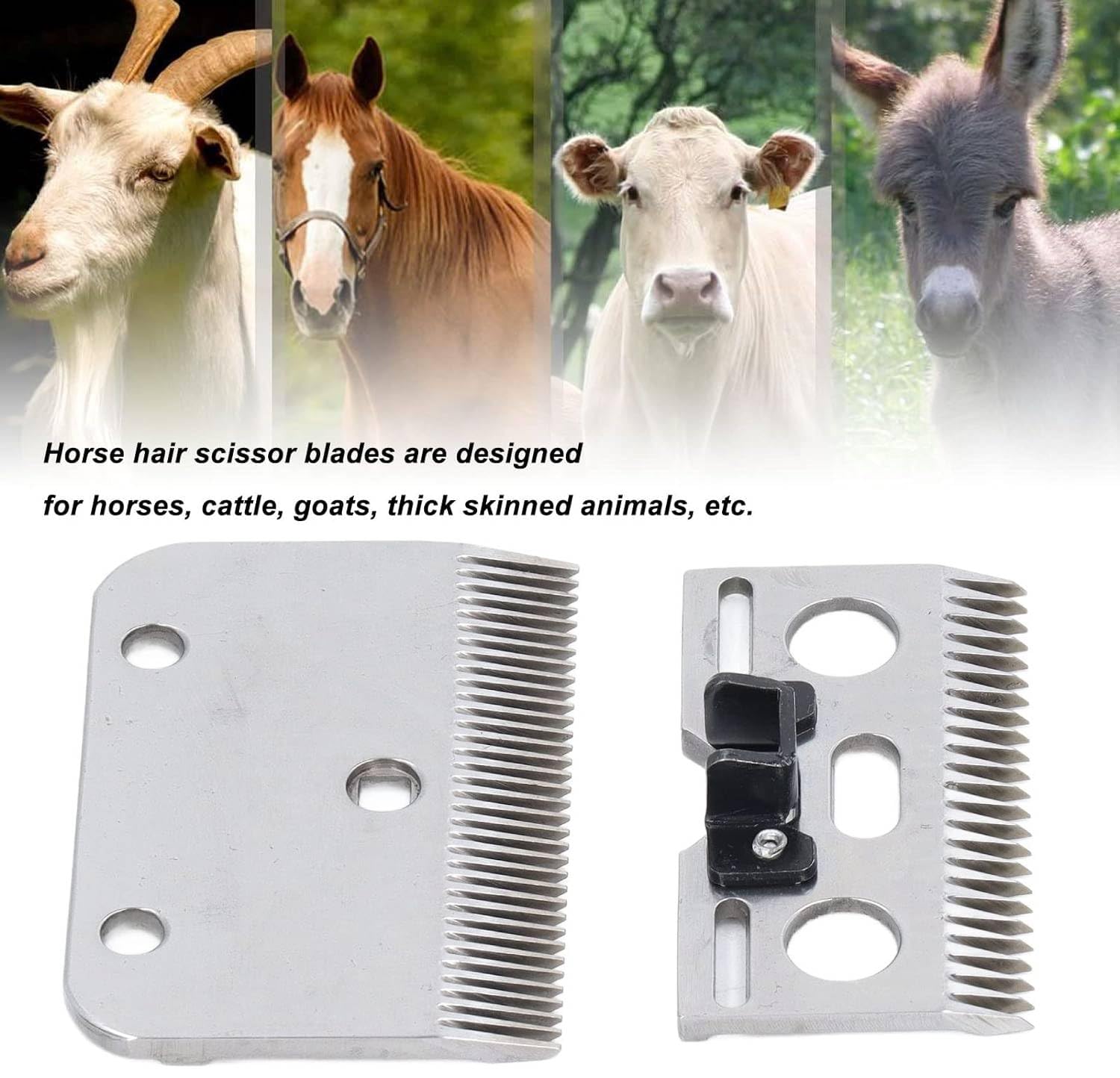 Fyearfly Cuchillas para cortapelos para Caballos, 35 Dientes Cuchilla eléctrica para Aseo de Ganado para Mascotas, Cuchillas de Repuesto Adecuadas para Caballos, Cabras, Ganado