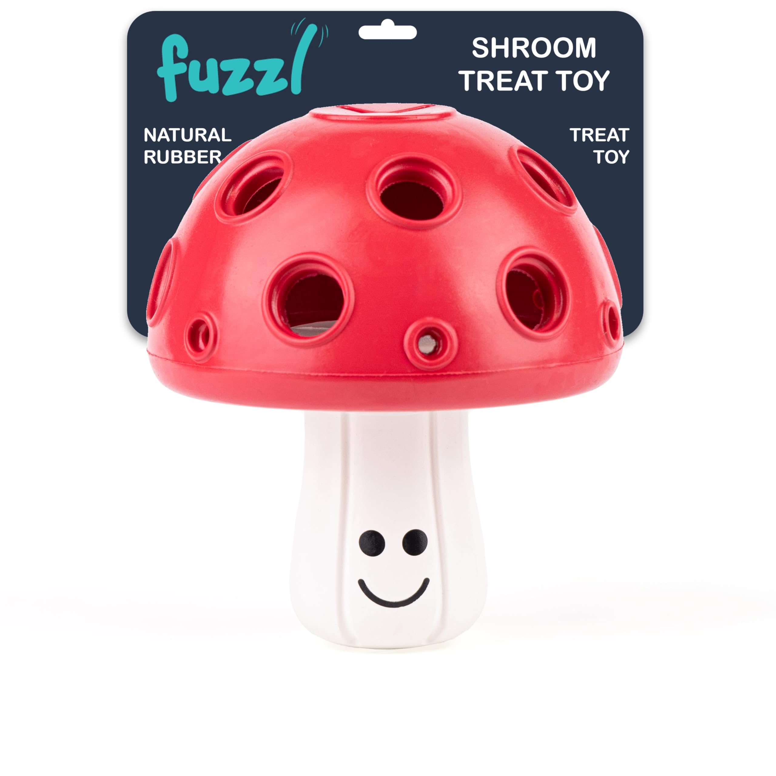 Fuzzl Eco Rubber Magic Shroom Treat Toy with Squeaker, Red - Image 4