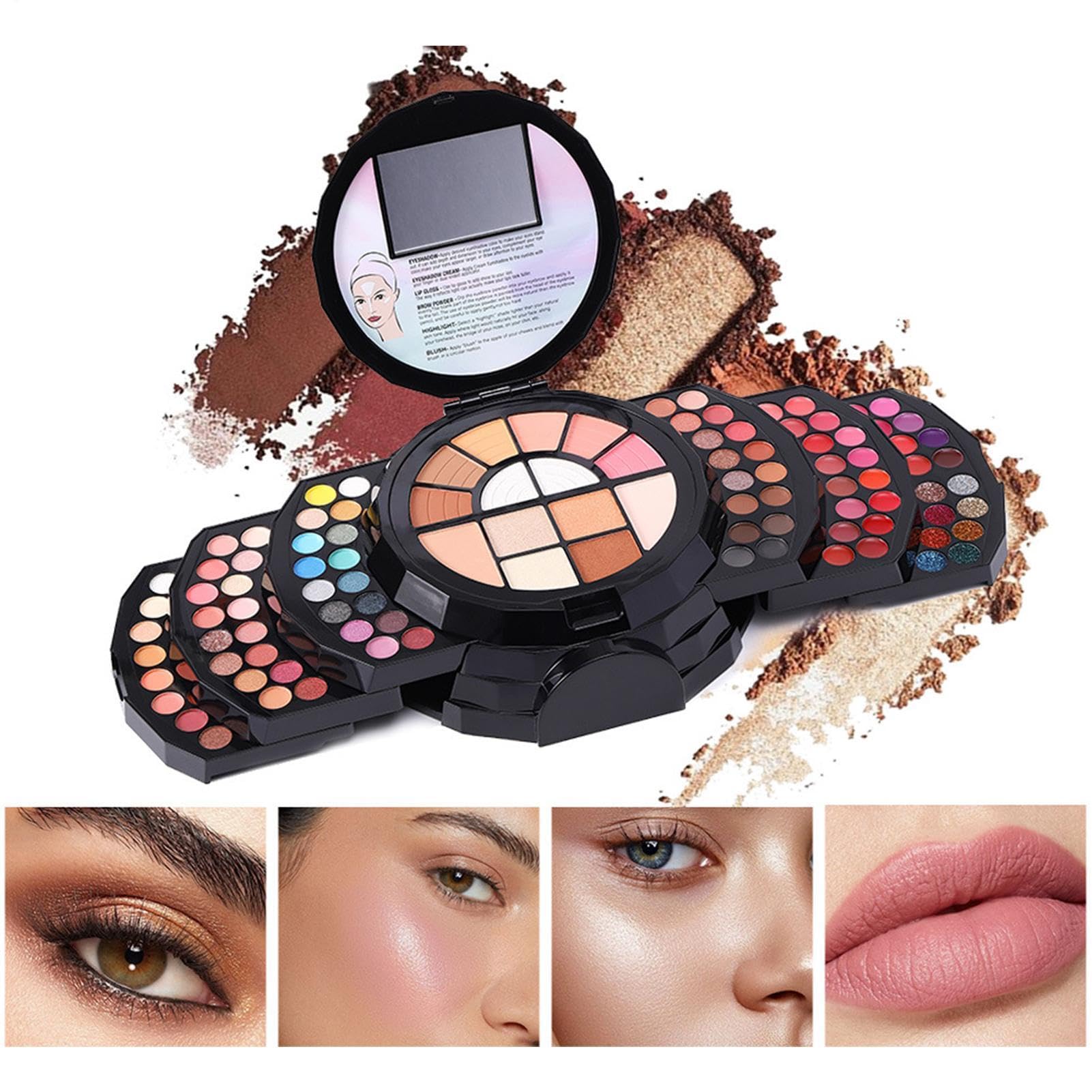 Palette Trucco 110 Colori Altamente Pigmentato Lunga Durata Sfumabile | Kit Trucco Donna Include specchio