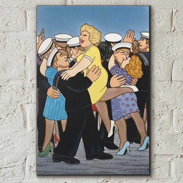 Fiesta Studios Sailors and Sweethearts by Beryl Cook 8x12 Decorative Ceramic Picture Tile Gift Plaque Officially Licensed Artwork