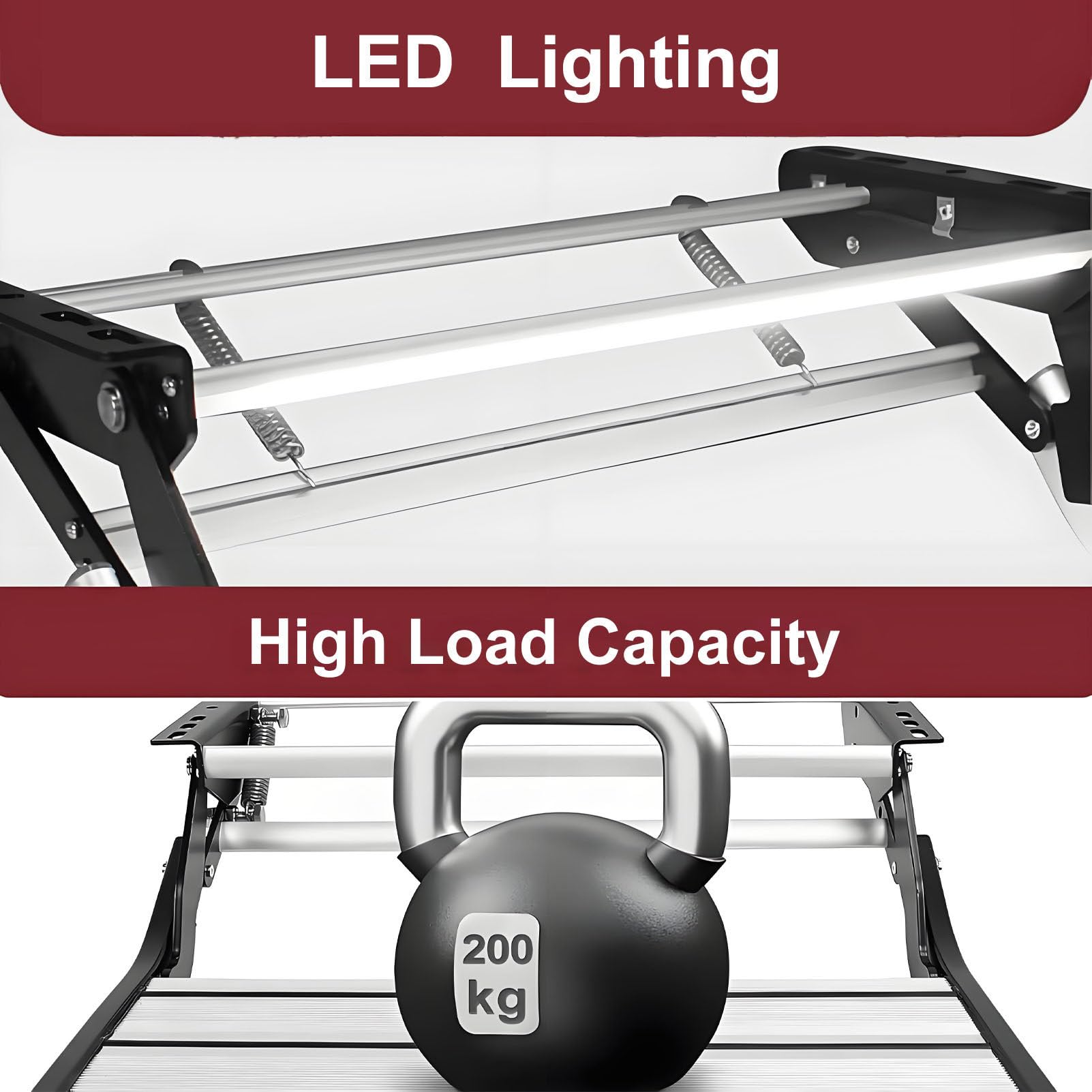 Escaleras retráctiles eléctricas para Autocaravana, de Aluminio, Plegables, manuales, con diseño Antideslizante, para Autocaravana, Caravana o Furgoneta Camper. Manual-Double-Layer