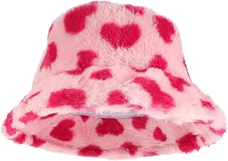 Amo el Sombrero de Pescador Gorro Termico Beanie Gorro Bucket Sombrero Bucket Gorro de Pescador cálido de Franela Sombrero de Cubo difuso de Moda Sombrero de Cubo Caliente Black