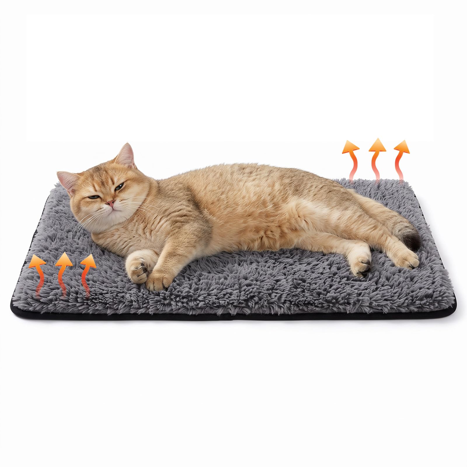 Aitsite Self Warming Cat Bed, 73 x 48cm Self Heating Pet Mat Cozy Calming Cat Blanket, Electric Free Heating Pad, Non Slip Machine Washable for Kittens and Senior Cats Indoor and Outdoor Use