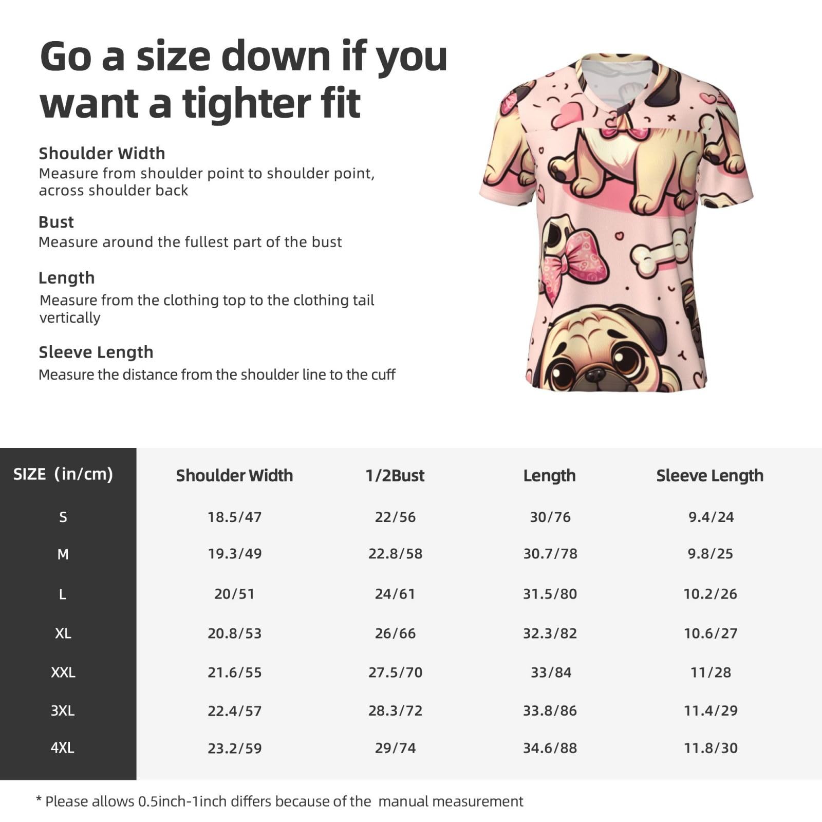 Stylish Athletic Sports Jersey Cute-Pug-Lover Men's Rugby Jersey Small Black