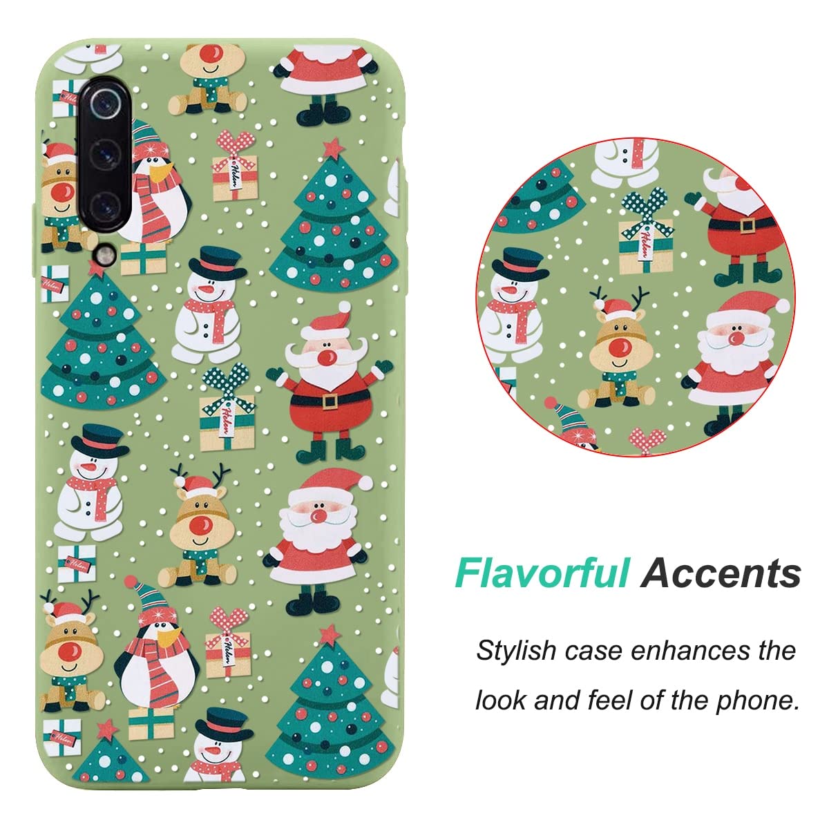 Yoedge 2 Custodie Natalizie Per Xiaomi Redmi Note 11S/11 4G – Silicone Morbido Con Disegni Alce E Addobbi, Trasparente, Regalo Donna