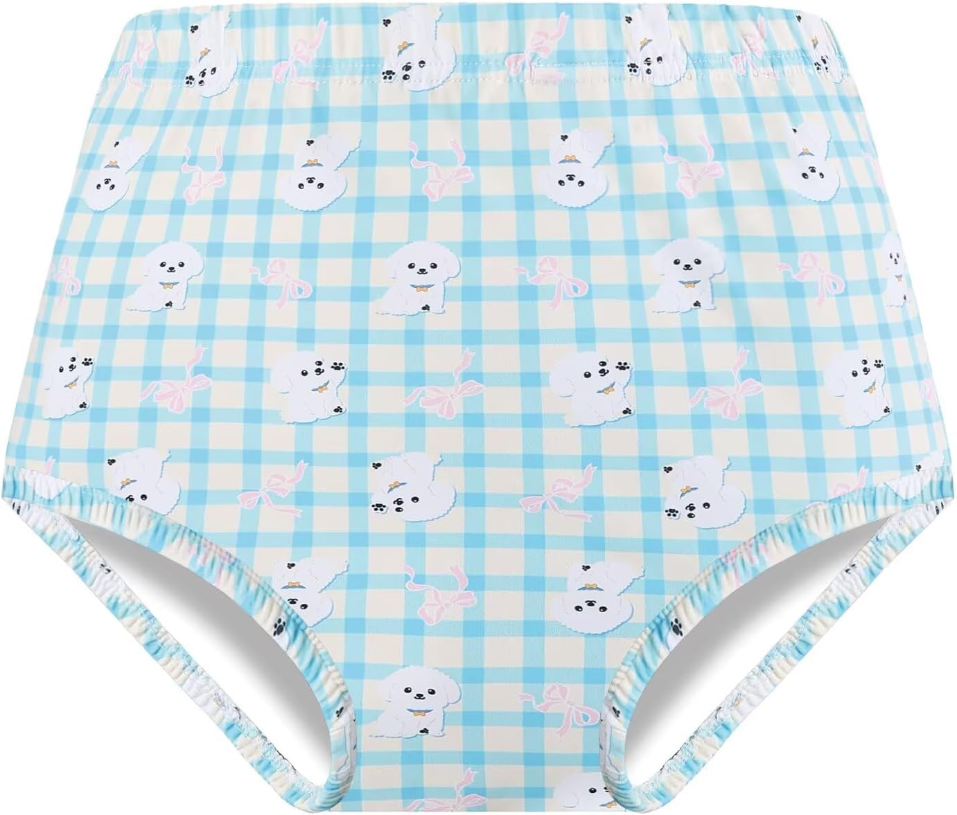 Landofgenie Diaper Cover for Adults Cute Puppy Printed Reusable Washable Elasticated Waistband Adult Diaper Cover Blue S